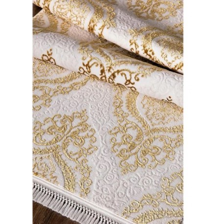 Модерен килим 160х230см. ENZO - златисто и бяло