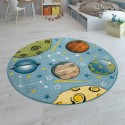 Детски кръгъл релефен килим ⌀ 200 см. Space Planets