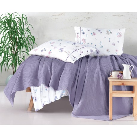 Покривка ПИКЕ , калъфки и чаршаф -METALI виолетов