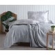 Комплект жакардово пике, калъфки и чаршаф JUNGLE LEAF - сив