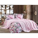 Покривка двойно пике + чаршаф и калъфки VIOLET розово