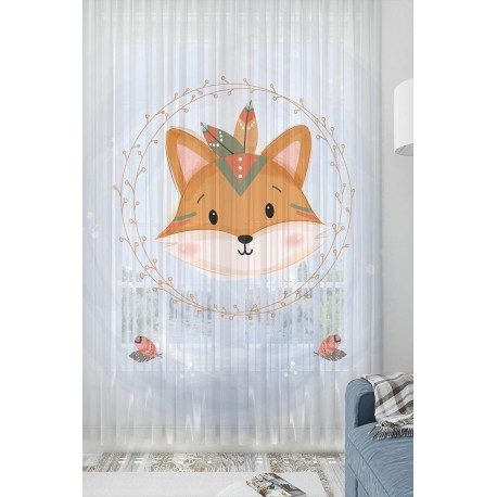 Детски тюлени пердета, комплект ЛИСИЧКА