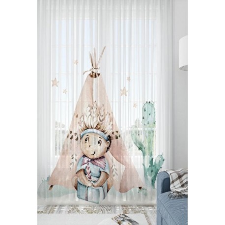 Детски тюлени пердета, комплект МЕЧО