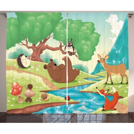 Детски пердета 3D, комплект, модел 034