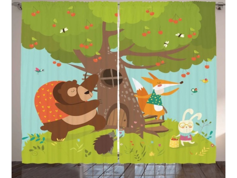 Детски пердета 3D, комплект, модел 039