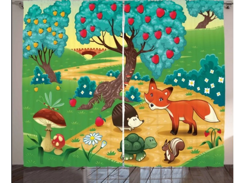 Детски пердета 3D, комплект, модел 042