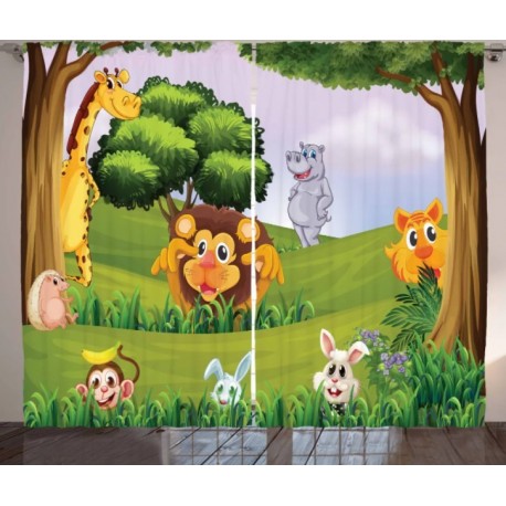 Детски пердета 3D, комплект, модел 045