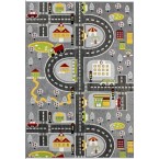 Детски килим за игри - 140х200 см. CITY - Сив