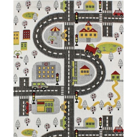 Детски килим за игри IVI - 160х230 см. CITY -светло сив