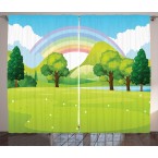 Детски пердета комплект - ГОРИЧКА С ДЪГА