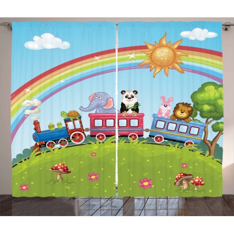 Детски пердета комплект - НА ВЛАКЧЕТО