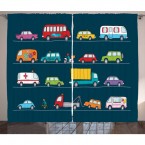 Детски пердета комплект - КОЛИ И КАМИОНИ