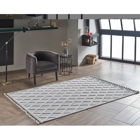 Килим с дълбок релеф 160х230 см. Deco Alvin светло сив