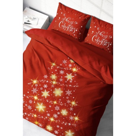 Спален комплект от памучен сатен в двоен размер - Happy CHRISMAS
