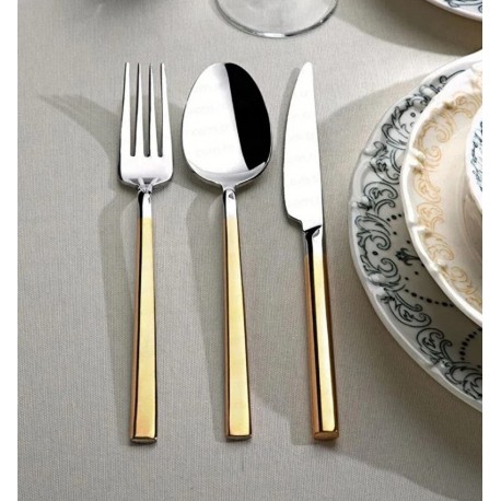 ПРИБОРИ ЗА ХРАНЕНЕ 84 части - Nehir DALYA GOLD огледални