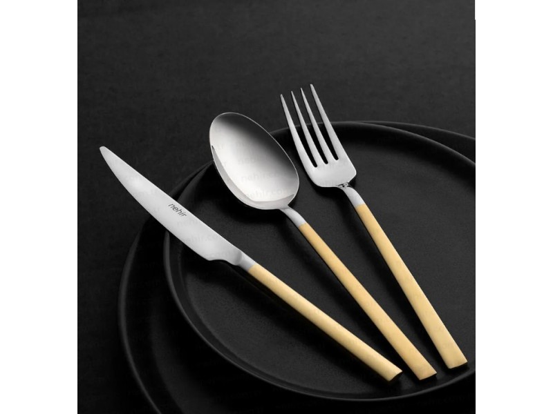 ПРИБОРИ ЗА ХРАНЕНЕ 84 части - Nehir DALYA GOLD матирани