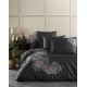 Спален комплект от луксозен сатен с бродерия CALISTA- черен