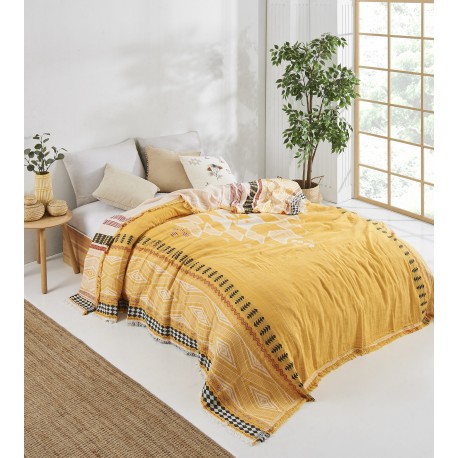 Памучно Пике покривка за легло Муселин SUN