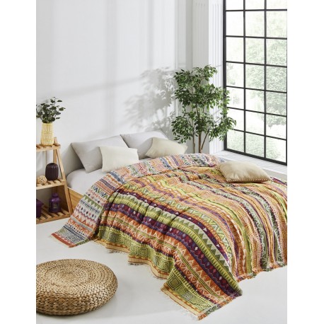 Памучно Пике покривка за легло Муселин BOHO