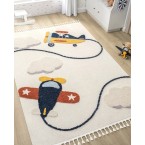 Релефен детски килим с ресни- 160 х 230 см. САМОЛЕТИ