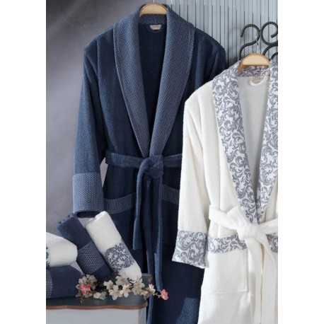 Луксозни халати за баня 6 части комплект VICTORIA СИН