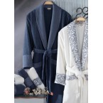 Луксозни халати за баня 6 части комплект VICTORIA СИН