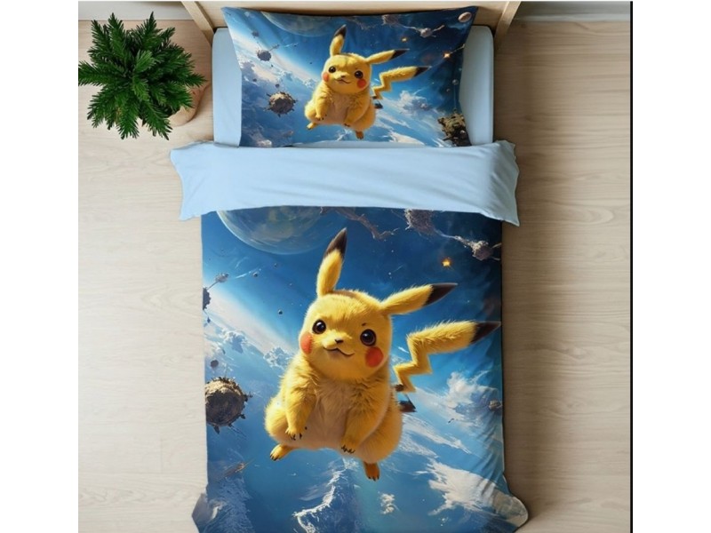 Детски спален комплект 3D eфект - Pikachu