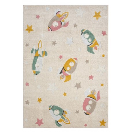 Детски килим в бежова гама РАКЕТИ 160 х 230 см.