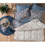 Комплект от завивка и чаршаф Madie - светло синьо и беж