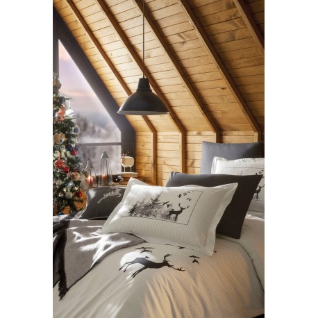 Двоен спален комплект от 100% памук Naturaleza в бяло и черно