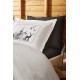 Двоен спален комплект от 100% памук Naturaleza в бяло и черно