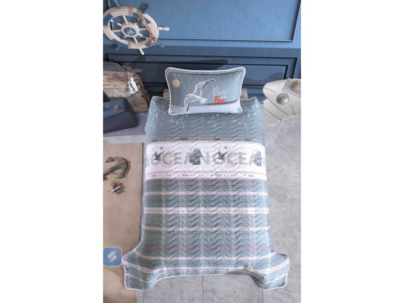 Покривка за детско легло с калъфка Ocean