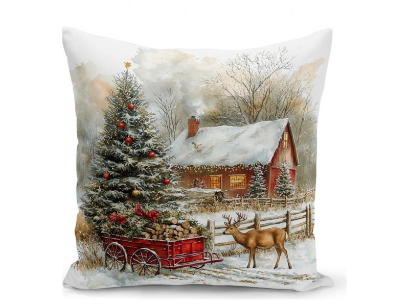 Коледни калъфки с акварелен рисунък - 2 броя - Коледна песен 3