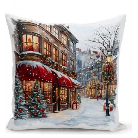 Коледни калъфки с акварелен рисунък - 4 броя - Ретро Коледа