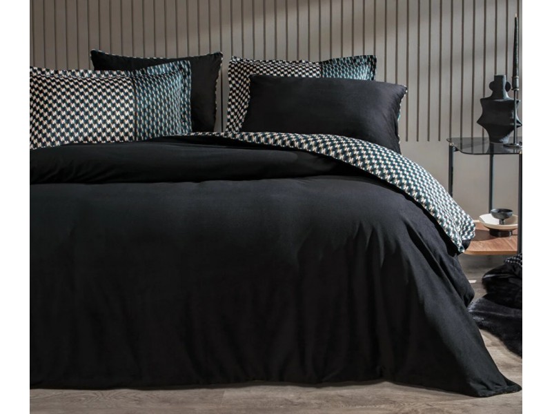 Луксозен двоен спален комплект от кадифе и памучен сатен BRONTE