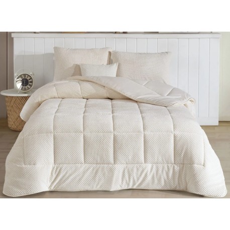 Комфортна двойна мека завивка комплект с калъфки- кремаво