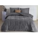 Комфортна двойна мека завивка комплект с калъфки- сива