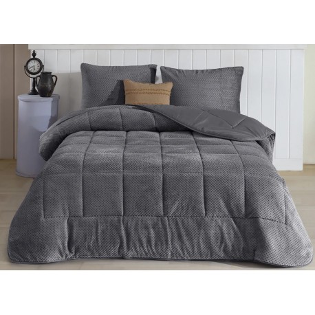 Комфортна двойна мека завивка комплект с калъфки- сива