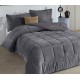 Комфортна двойна мека завивка комплект с калъфки- сива