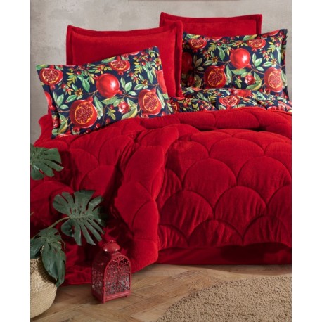 Комфортна мека завивка комплект с чаршаф и калъфка - нар