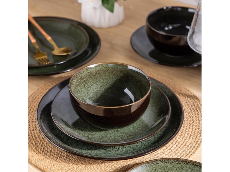 Сервиз от керамика 18 части за 6 човека Le Ratio olive