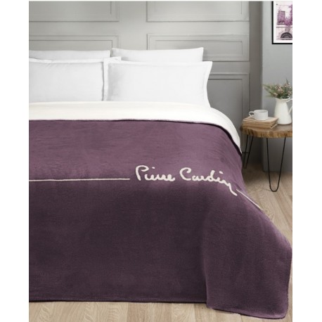Pierre Cardin памучно одеяло 200x220 см. с лого - лилаво