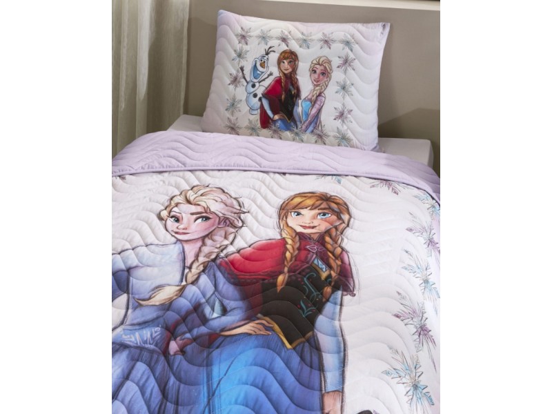 Покривка за детско легло с калъфка Frozen Frosted