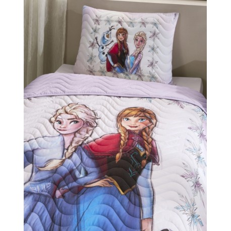 Покривка за детско легло с калъфка Frozen Frosted