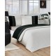 Двоен стилен спален комплект от 100% памук черно и бяло Destaque
