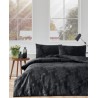 Двоен комплект от памучен сатен жакард Linden черен
