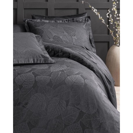 Двоен комплект от памучен сатен жакард Linden 2 черен