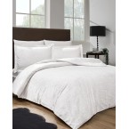 Двоен комплект от памучен сатен жакард Linden бял