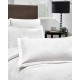 Двоен комплект от памучен сатен жакард Linden бял
