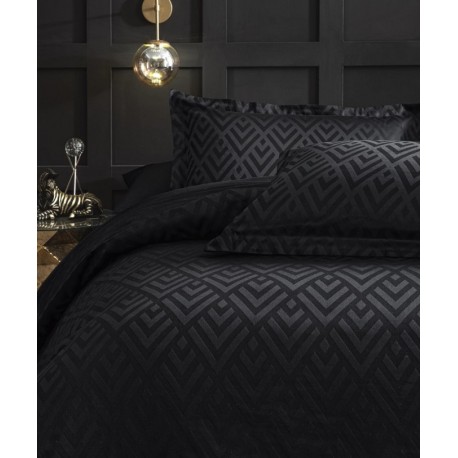 Луксозен двоен комплект от памучен сатен жакард GEOMETRIK